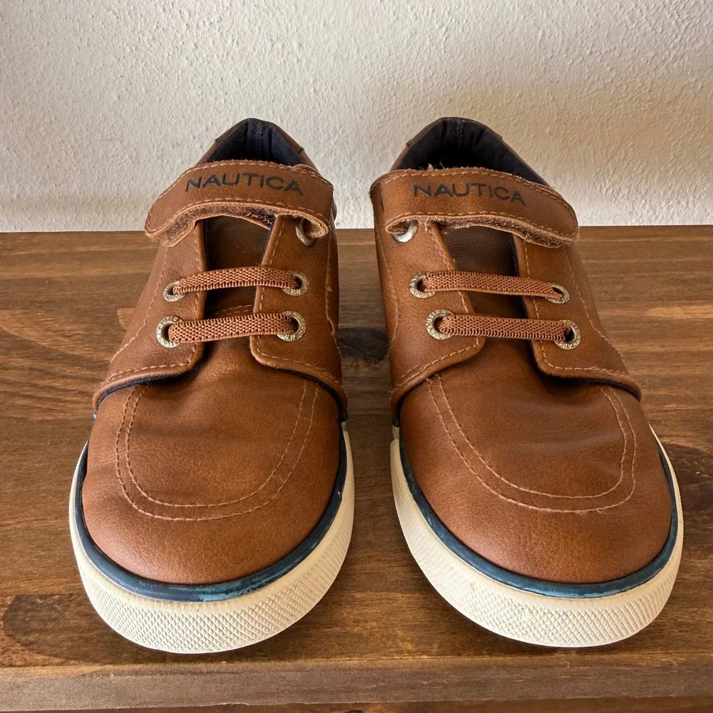Nautica Berrian Toddler Brown Casual Sneakers Hook Loop Size 12